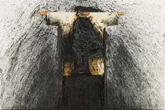 Hermann Nitsch, Kreuzwegstation, 1992, Öl, Stoff und Holz auf Leinwand