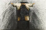 Hermann Nitsch, Kreuzwegstation, 1992, Öl, Stoff und Holz auf Leinwand