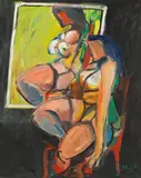 Alfred Kornberger, Nude in front of a mirror, 1996, oil on canvas; unframed