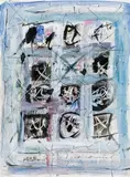 Untitled by Hans Staudacher, 1965, mixed media on paper; framed, sold Feb 2019