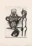 Projekt Herrenhelm by Arnulf Rainer, offset litography; framed, offered Feb 2019