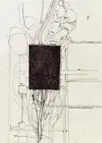 Hermann Nitsch, Hirschkäferbecken (Architekturzeichnung), 1975, mixed media on paper; framed