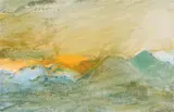 Gottfried Salzmann, Alpine landscape, watercolour on paper; framed