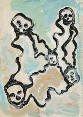 Untitled by Hubert Schmalix, 1984, gouache on paper; unframed, sold Feb 2019