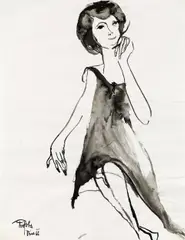 Lotte Profohs, Untitled, 1966, India ink on paper; unframed