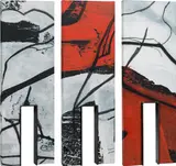 Hannes Mlenek, Tryptich, 2004, oil, metal on canvas
