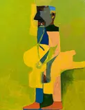 Hubert Schmalix, Untitled, 1993, oil on canvas; framed