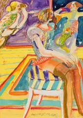 Heinz Stangl, Sketch, 1972, gouache on paper; unframed