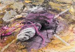 Untitled by Maria Moser, 1984, mixed media on paper; framed, sold Feb 2019