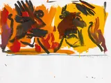 Otto Muehl, Hitler and Stalin, 1985, watercolour on paper; framed