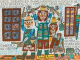 August Walla, Diese Einbrecher in Wallawohnung in seiner alten Kaserne, als ehrlose Diebe!, mixed media on paper; framed