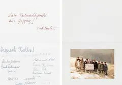 Künstler aus Gugging, Christmas card from Johann Feilacher with group photo