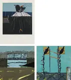 Fritz Steinkellner, mixed lot of three artworks, 1972, print; mixed media on paper; mixed media on paper; all framed