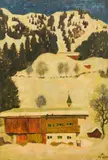 Alfons Walde, Streitberg - a farm in Kitzbühel, c. 1920, oil-tempera on paper on cardboard