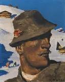 Alfons Walde, Bergbauer, 1933, oil on cardboard