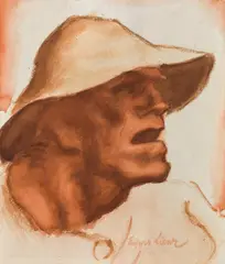 The first peasant of the "Totentanz by Albin Egger-Lienz, 1920/1923, watercolour and pencil on paper, sold Nov 2018