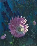 Werner Berg, Dahlia in the morning light, 1936, oil on canvas