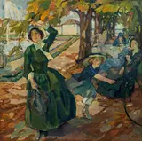 Leo Putz, At Schleißheim park, c. 1906, oil on canvas