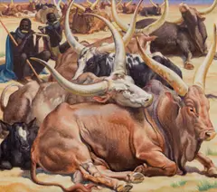 Norbertine Bresslern-Roth, Pastorale, 1942, oil on jute