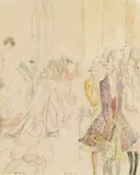 Fritz von Herzmanovsky-Orlando, Court festivals, 1922, coloured pencil on paper