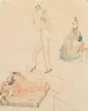 Fritz von Herzmanovsky-Orlando, Das Überraschende, 1922, pencil and coloured pencil on paper