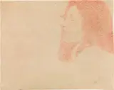 Egon Schiele, Head of a woman, 1908, red chalk on paper