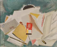 Max Oppenheimer, Desk - still life, 1949, oil on canvas