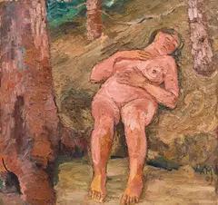 Anton Mahringer, Nude in a forest, 1931, oil on canvas