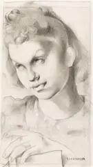 Tamara de Lempicka, Study for "Jeune fille dessinant, 1937, pencil on paper