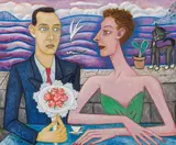 Marie Vassilieff, Lovers, 1950, oil on canvas