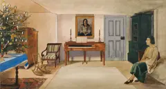 Eduard Bäumer, Christmas at home, mixed media on paper