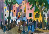 Eduard Bäumer, Market place in Amalfi