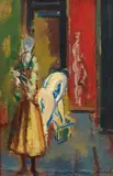 Joseph Floch, Composition (models in the studio), c. 1958, oil on canvas