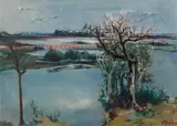 Joseph Floch, Landscape near Uzès in Languedoc in Southern France, 1938, oil on canvas