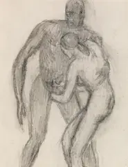 Lovers by Alfons Walde, pencil on paper, sold Nov 2018