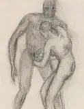Alfons Walde, Lovers, pencil on paper