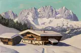 Wilder Kaiser by Karl Pancheri, oil on hardboard, sold Nov 2018