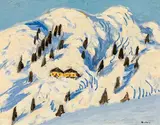 Alfons Walde, Winter landscape, c. 1924, gouache on paper