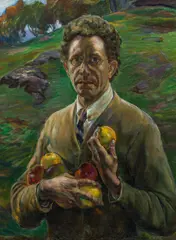 Arthur Brusenbauch, Self portrait with apples, c. 1920, oil on canvas