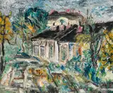Victor Bauer, Faubourg de Nice, 1935, oil on canvas on wood