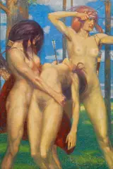 Friedrich König, Amazonenkampf, c. 1915, oil on canvas