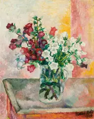 Robert Kohl, Still life with Canterbury bells, 1926, oil on canvas