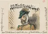 Alfred Kubin, Der Nachkriegsösterreicher oh weh!, india ink on paper, watercoloured, unframed