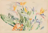 Oskar Kokoschka, Flower still life (spring bouquet with Strelitzia)