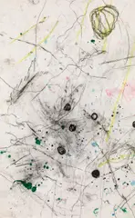 Space train underground by Hubert Scheibl, 2007/08, mixed media on laid paper; framed, offered Dec 2018