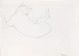 Maria Lassnig, Dog, pencil on paper; unframed