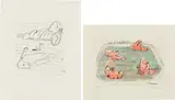 Maria Lassnig, mixed lot of two prints (Swimmingpool), colored print; print