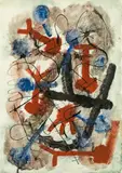 Untitled by Oswald Oberhuber, mixed media on paper, framed, sold Dec 2018
