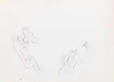 Maria Lassnig, Two self-portraits, pencil on paper; unframed