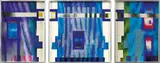 Marc Adrian, The Gate (Triptychon), 1975, mixed media on canvas, Edelit-glass; framed